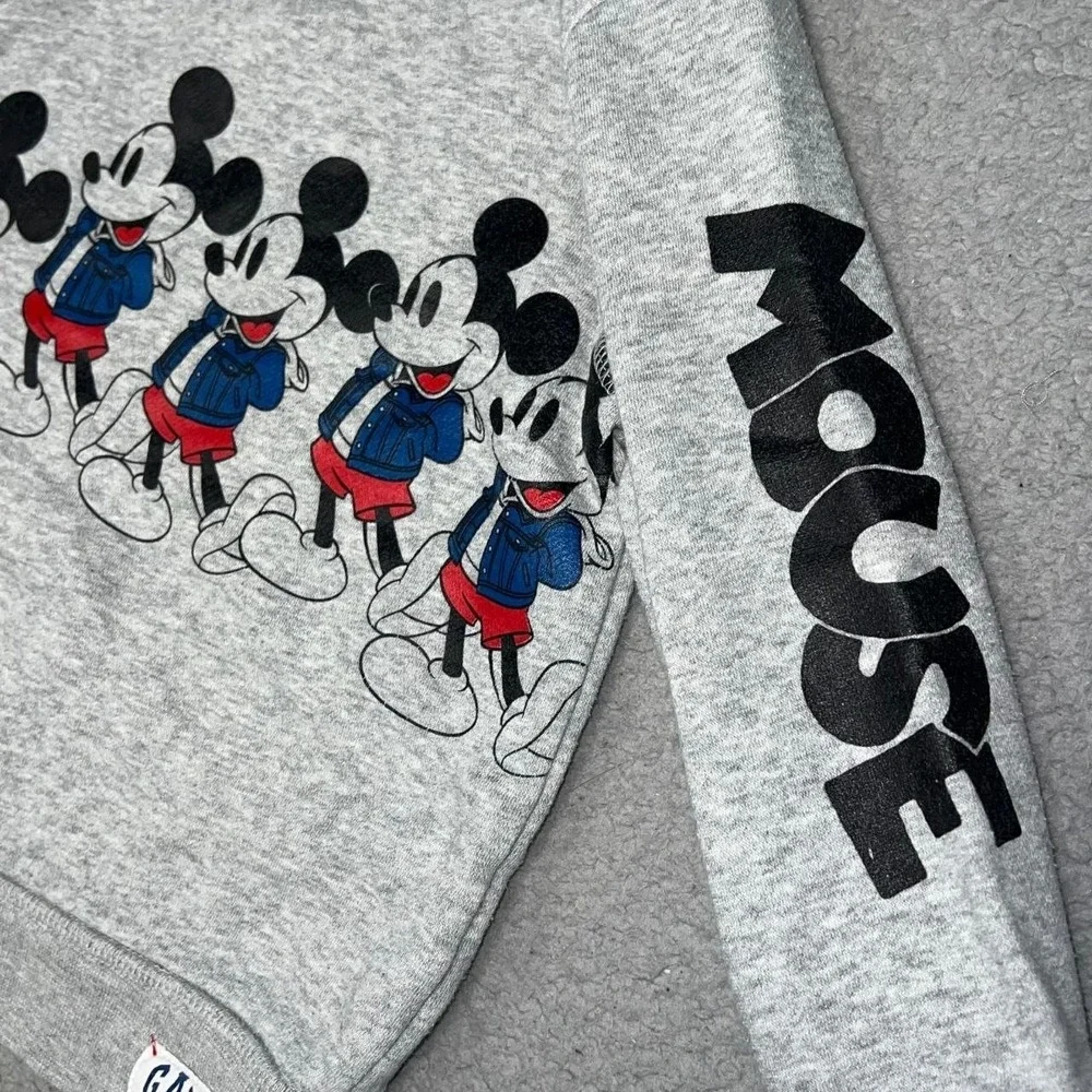 Baby‎ Gap x Disney Mickey Mouse Sweater Toddler Sz 4 Years Gray 2 Sided Pullover
